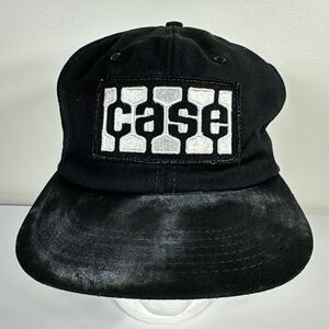 Vtg Case Snapback Trucker Hat Patch Black Tractor K-Brand